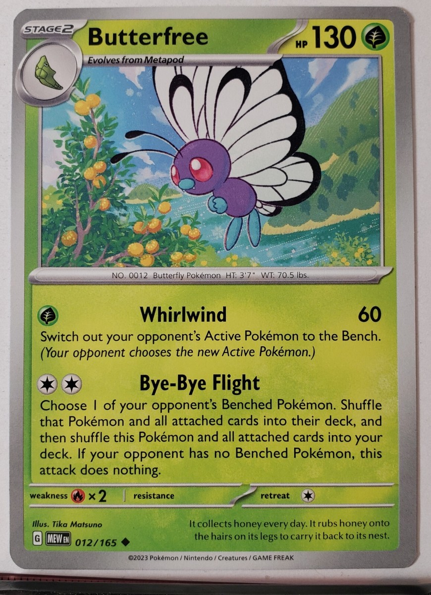 tika matsuno pokemon cards Butterfree 012/165 NM / M - 151 Scarlet Violet Pokemon Card
