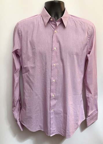 J. LNDEBERG Shirt Mens 15.5 EU40 Button Up Long Sleeve Mitred Cuff Stretch Mauve - Picture 8 of 14