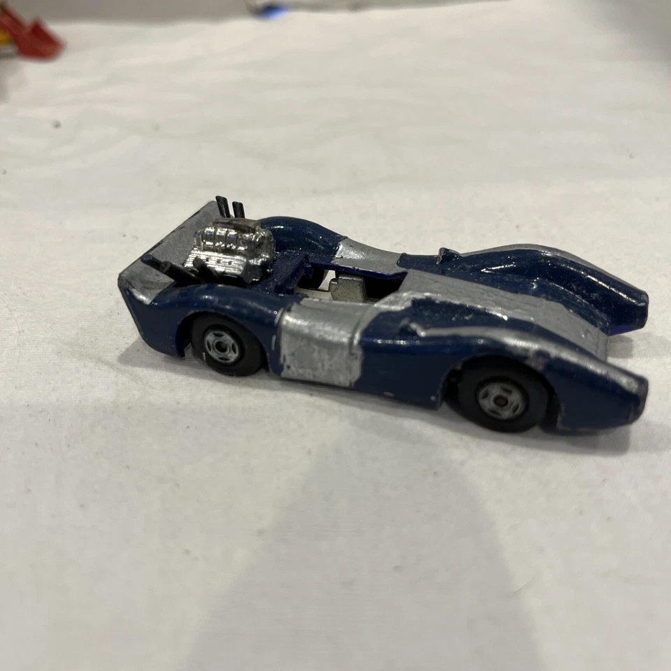 Matchbox Superfast Blue Shark No 61 brinquedo de carro de corrida modelo colecionável vintage - Imagem 3 de 4