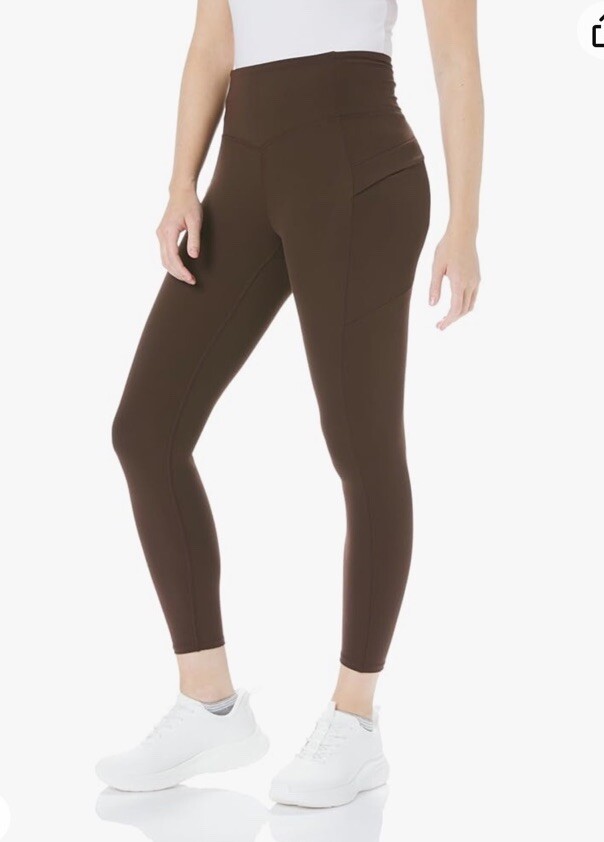 NEW DANSKIN Women's Espresso High Rise Leggings Pants with pockets