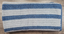 Baby New Handmade 46"x46" Blue  Gray Knit Baby Blanket