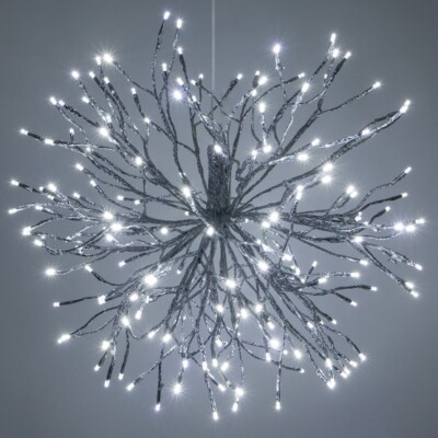 16'' Silver Starburst LED Lighted Twig Branches Home Decorations, Twinkle Lights