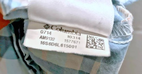 Camicia Columbia uomo taglia S Rapid Rivers II manica corta con bottoni blu a quadri - Foto 7 di 8