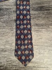 Brandini 100% Silk Tie Gray Tan Burgundy Geometric Classic Necktie Made In USA