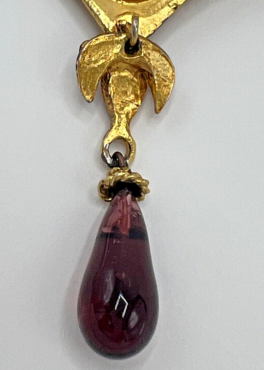 CHRISTIAN LACROIX Multicolored Gold Heart Pendent Statement