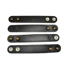 Jay-Pee Leather Clarino High Gloss 1" Belt Keeper Loop - 4 Pack Chrome Snap