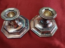 MCM Pair Thorvald Marthinsen Norway Weighted 830S Silver Candlesticks Model 458B