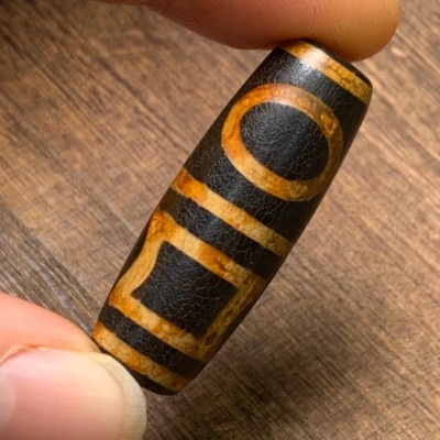 Chinese Tibet day beads natural agate 2 eyes pray Amulet necklace pendant40*14mm
