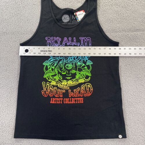 Zumiez Tank Top Trippy Its All In Your Head Black Size Medium NWT - Picture 7 of 8