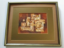 MAURJO RESER PAINTING  1960 ABSTRACT EXPRESSIONISM MODERNISM CHUNKY SMALL GEM