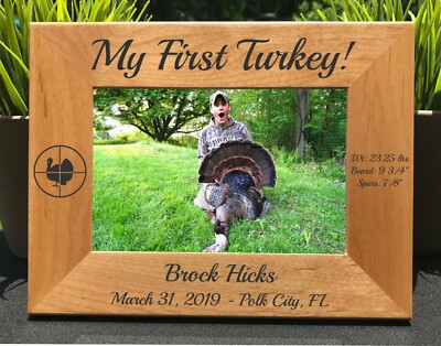 Turkey Hunting / First Turkey / Photo Frame / Picture Frame / Custom Engraved