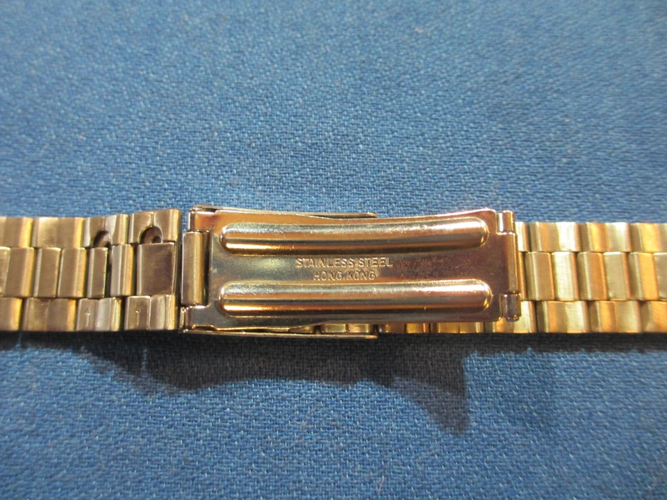 Relojero Estate Vintage Genuino Pulsar 19mm Acero Inoxidable Pulsera Extremos Curvos! Foto 4 de 4