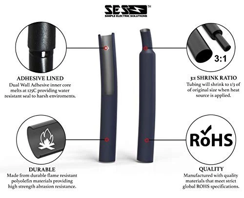 130 PC. Kit termorretráctil marino adhesivo de doble pared - relación de contracción 3:1 - Foto 2 de 4