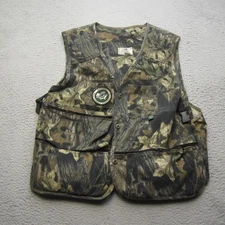 Vintage Mossy Oak NWTF Turkey Vest Mens L Camo Hunting Outdoor Pockets