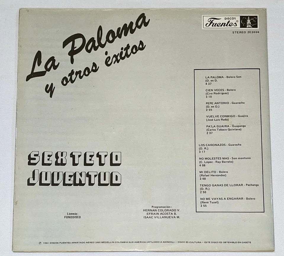 Sexteto Juventud ‎– La Paloma - Salsa Guaguanco - Fuentes Colombia NM - Image 2 of 4