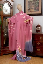 DEAR VANILLA JAPANESE FURISODE SILK KIMONO WOMEN'S AUTHENTIC JAPAN MADE VINTAGE