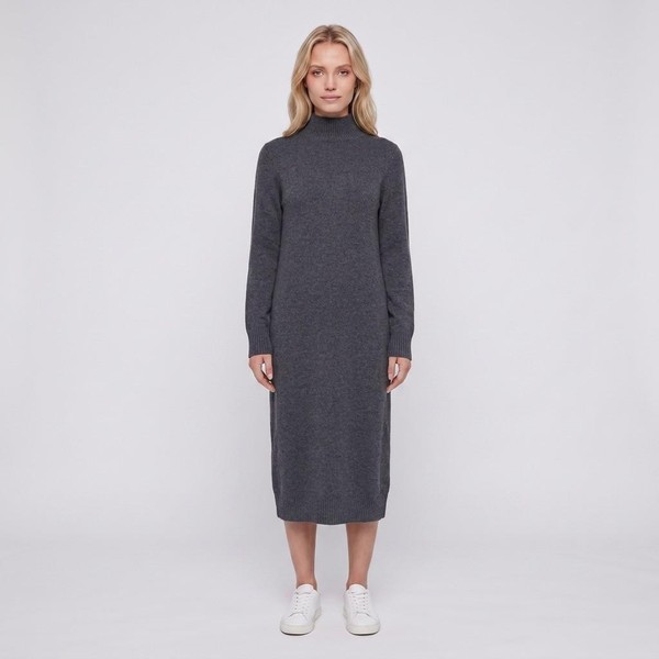 Maje Kleid Grau Strick Kaschmir Gr. 40 FR Damen Midi MFPRO02651-image