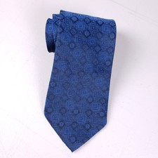 KETCH Necktie Blue Geometric Pattern Men's Tie Made In USA Classic Style