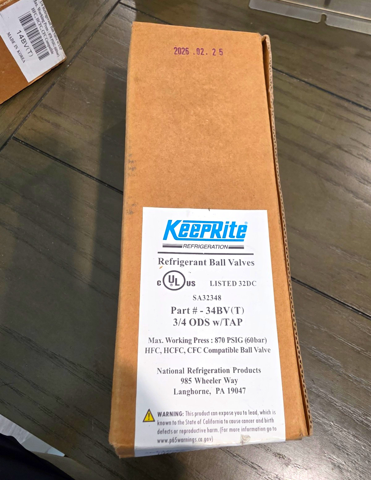 Keeprite Refrigerant Ball Valve 3/4 in ODS w/ TAP Brass/Copper MPN 34BV(T)