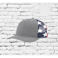 Grey and American Flag Mesh Richardson 112 Trucker Hat