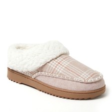 Dearfoams Women's Nyla Felted Plaid Moccasin Toe Clog House Shoe Slipper