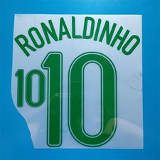 Conjunto de nombres Ronaldinho 2006 Brasil tamaño del jugador conjunto de nombres nombre número impresión