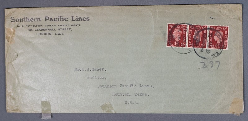 Mayfairstamps Great Britain 1939 London to US Houston TX Southern Pacific Line c