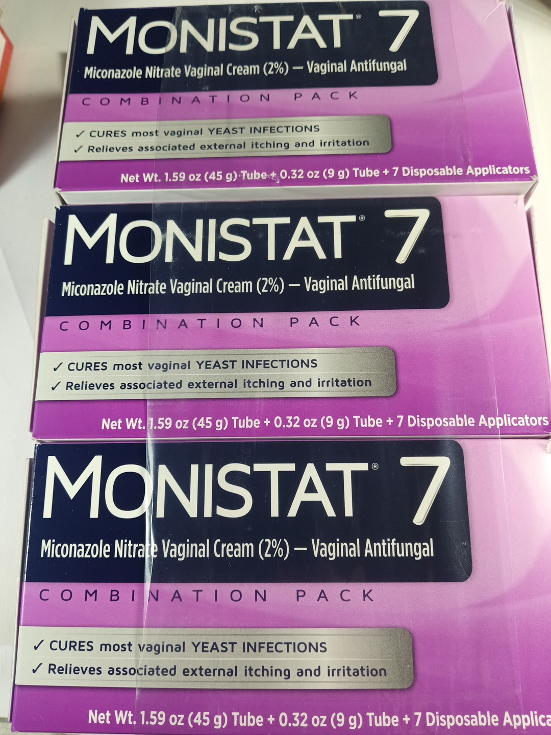 Monistat 7 Cream W/Applicator 1.59oz (3 Pack) FAST FREE DELIVERY 📬🚚!!!!!