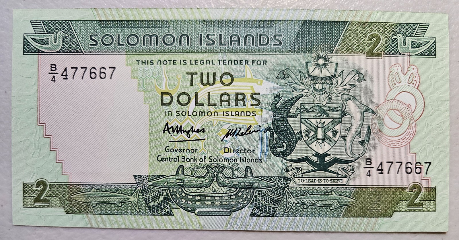Solomon Islands P-13 2 Dollars 1986 Unc