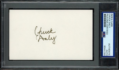 CHUCK DALY signed index card (Pistons & Dream Team - autograph) HOF - PSA/DNA - Picture 1 of 1
