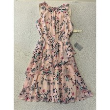 NWT* Eliza J blush Floral Ruffle A-line Dress Size 12