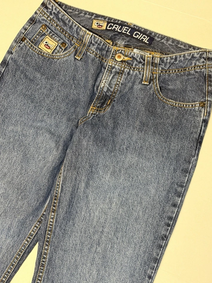 Jean de mezclilla para mujer vintage años 90’s Y2K Cruel Girl talla 9 largo usado en excelente estado grunge tiro bajo Foto 2 de 4
