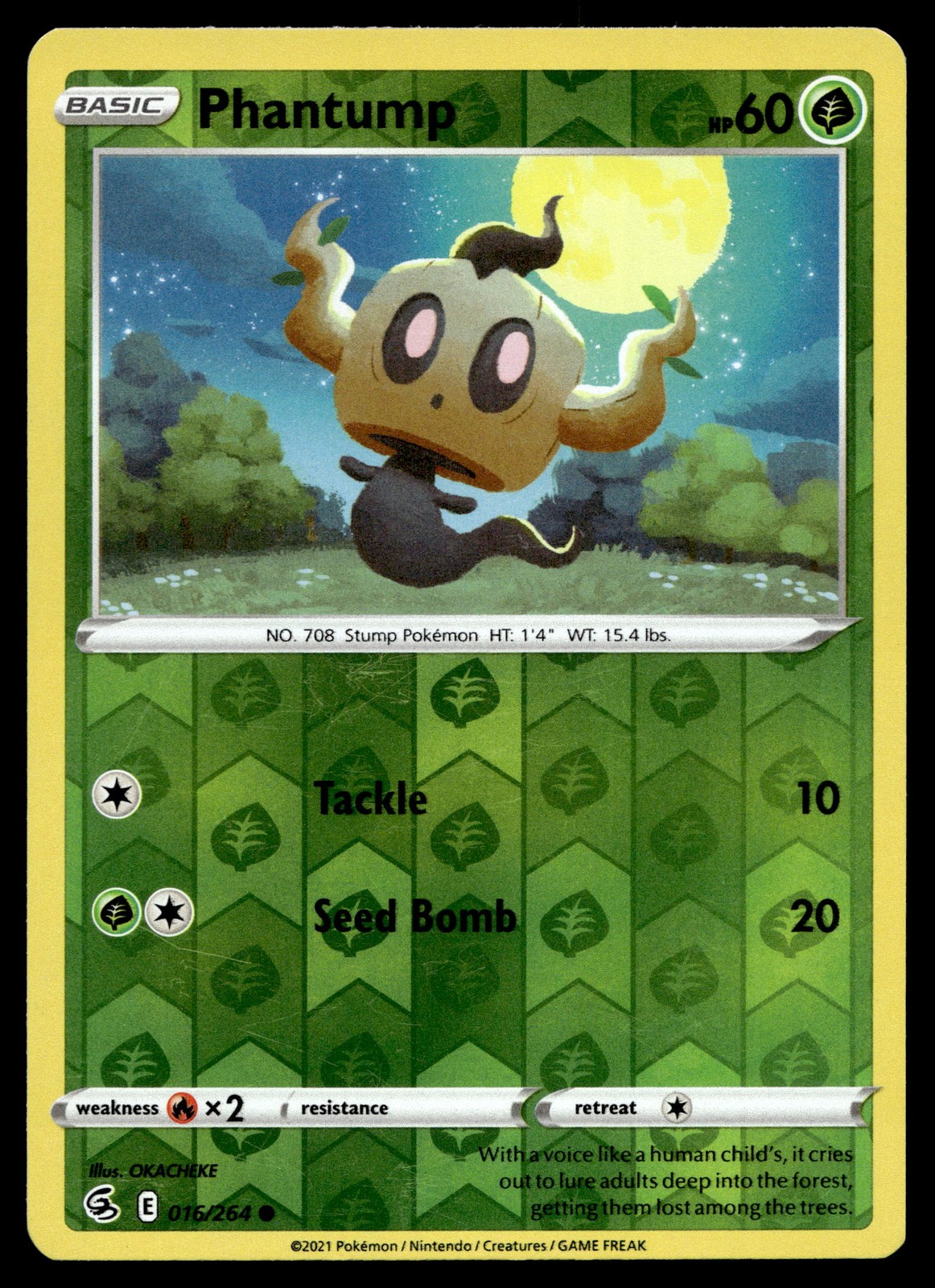 PHANTUMP 016/264 Reverse Holo LP Fusion Strike Pokemon TCG Lightly Played