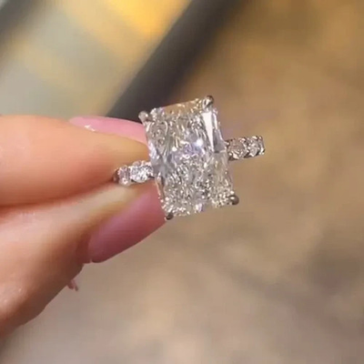 #ad RARE 5.26 Ct Radiant Cut Certified White Diamond Ring 925 Silver $160.01