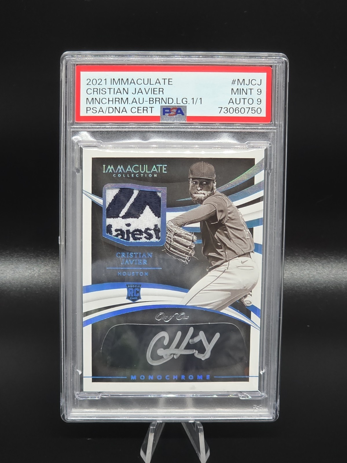 2021 Panini Immaculate Cristian Javier 1/1 Majestic Patch Auto Monochrome RC 