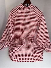 SHEIN Red White Polka Dot Dress Womens Small Long Sleeve And Button Cuff