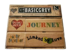 2005 Inkadinkado BasicGrey LOVE LETTERS Wood Mount Rubber Stamps Unused Unopened