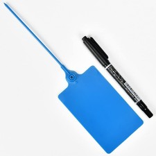 Navy Blue Waterproof Plastic Shipping Tags Writable Hanging Labels 100 PCS