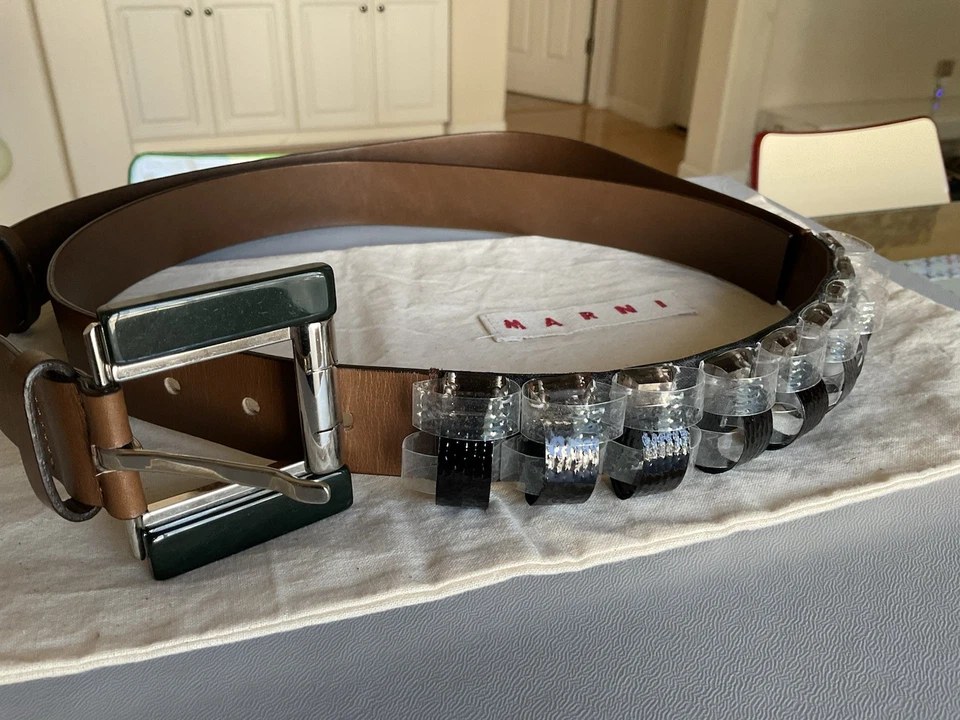 MARNI(ITALY) WOMEN LEATHER BELT/IT.85cm/US 33”(MAX) - Image 2 of 4