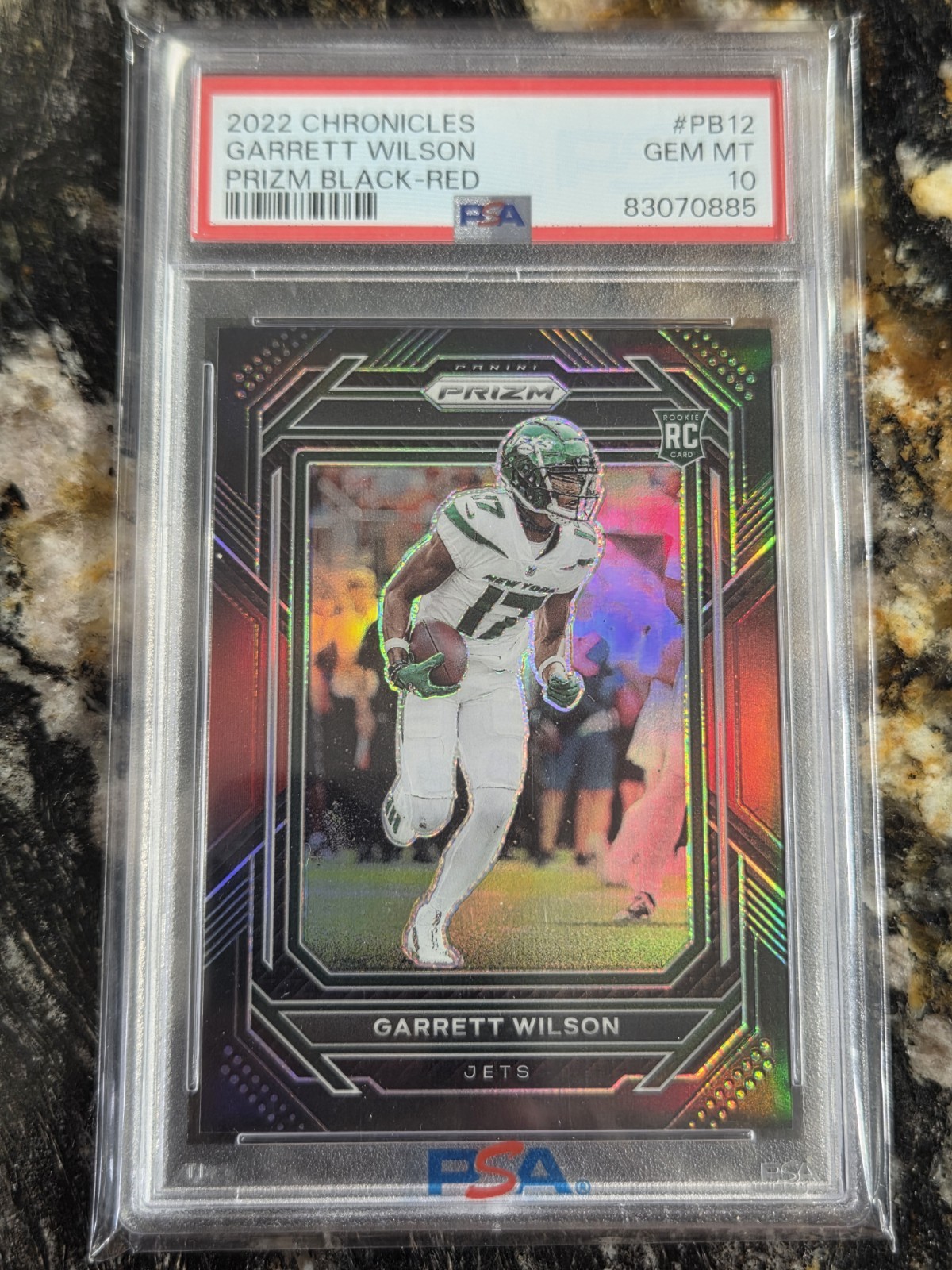 Garrett Wilson Panini Chronicles Prizm Black #PB12 Red