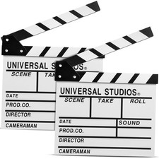 2 Pack 12"x11" Movie Film Clap Board Wooden Movie Clapboard Film Clapper Boar...