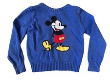 Vintage 80s 90s Mickey  Co. Mickey Mouse Blue Cable Knit Sweater Children M
