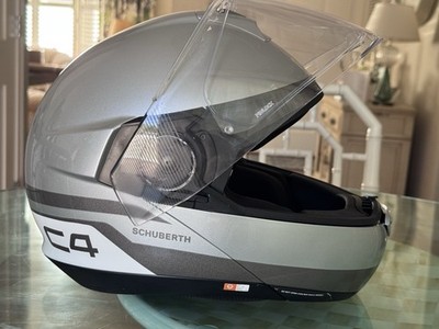 Schuberth C4 Modular Flip Up Helmet - Silver XL, W/SC1 Bluetooth Installed
