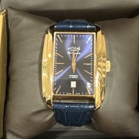 Rotary Les Originales Men's Rose Gold- Navy Blue Leather Watch