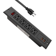 Recessed Power Strip With Type C 20w Pd Fast Charge Desk Power Outlet Outlets 2