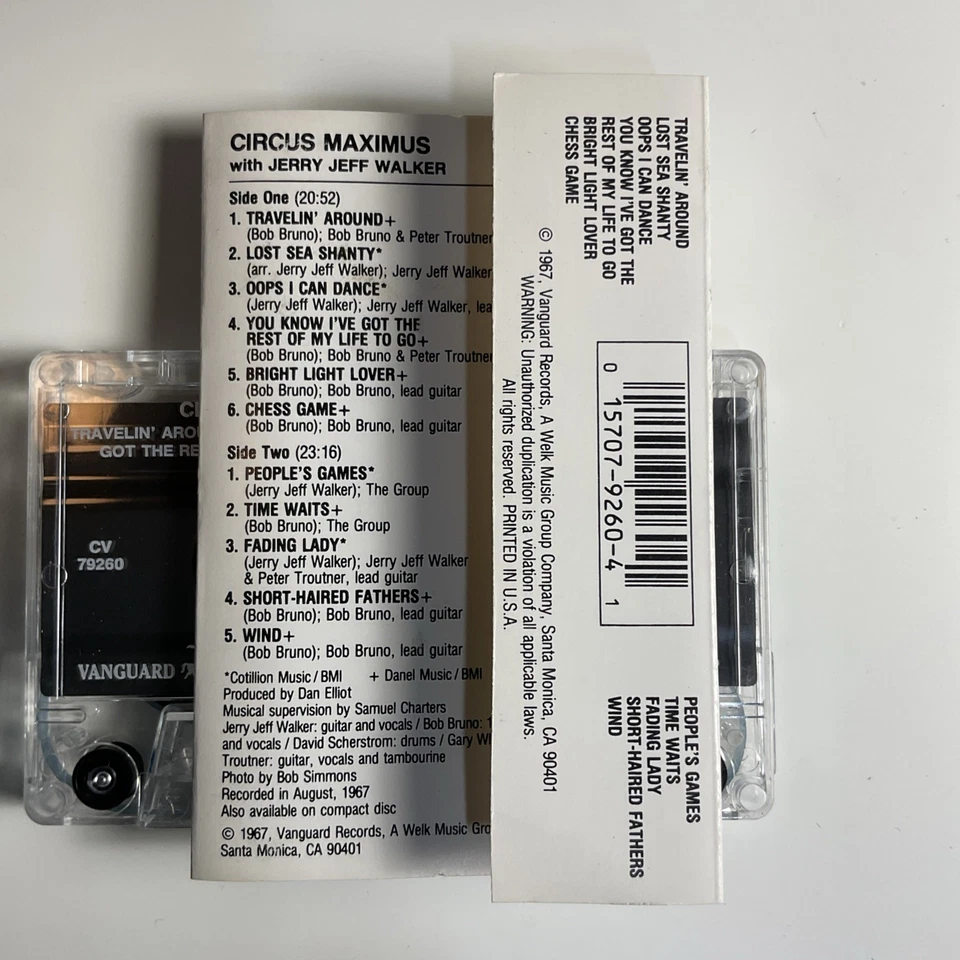 Cassette Lot Jerry Jeff Walker Driftin Way Of Life Circus Maximum Autographed Foto 4 de 4