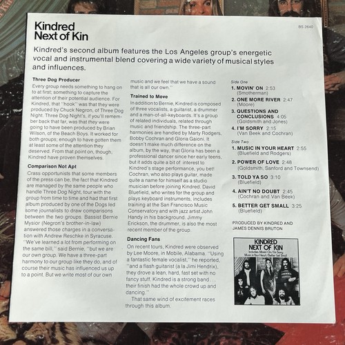 Kindred~Next Of Kin~White Label Promo~With Printed Inner Sleeve And ...