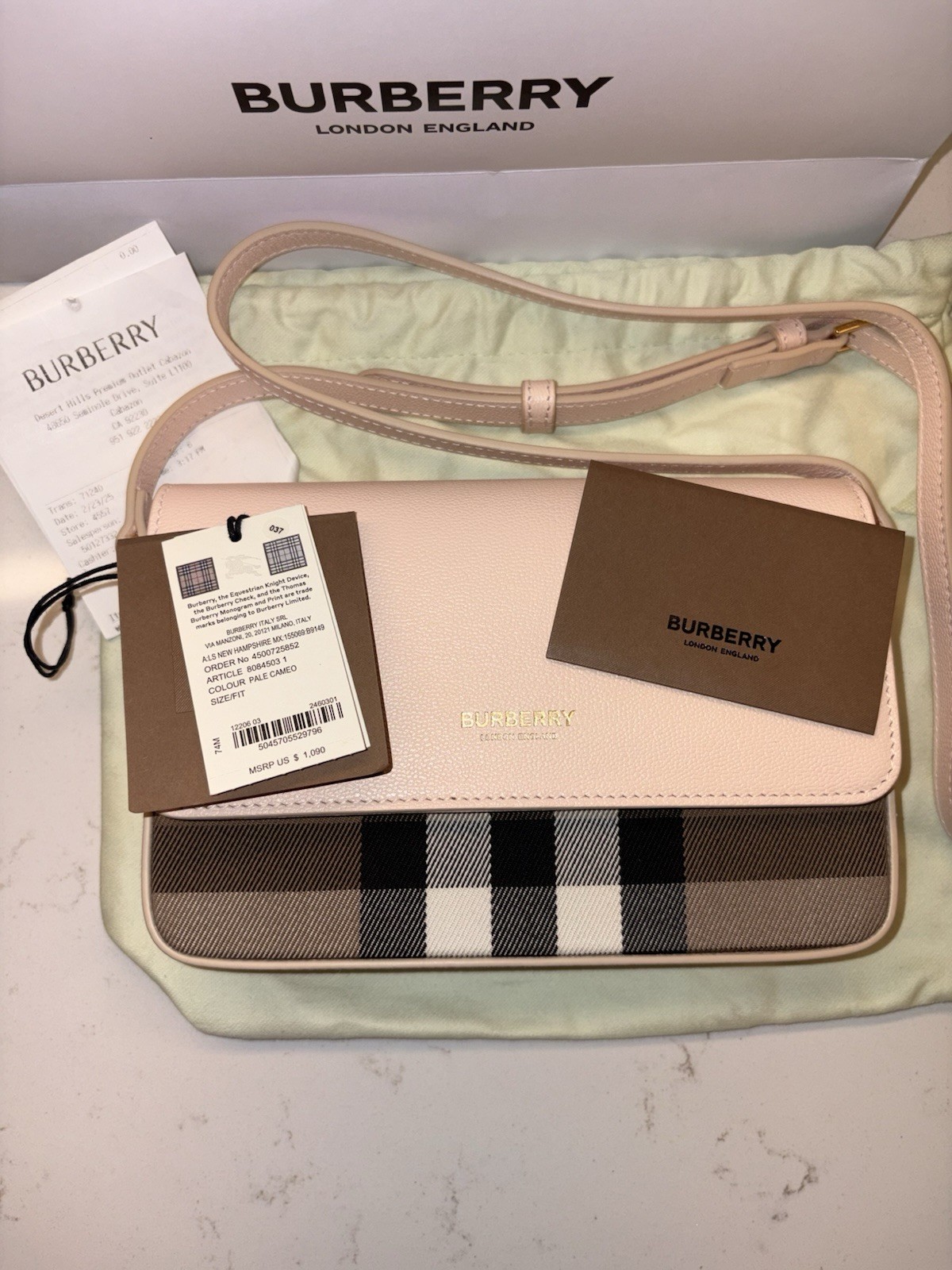 Brand New & Authenitic Burberry New Hampshire House Check Leather Crossbody Bag