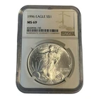 1996 SILVER AMERICAN EAGLE NGC MS69 13B