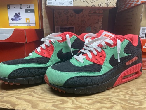 Nike Air Max 90 Custom By You id 12.5 Infrared Green Elephant Print 👀👀 - Picture 5 of 15